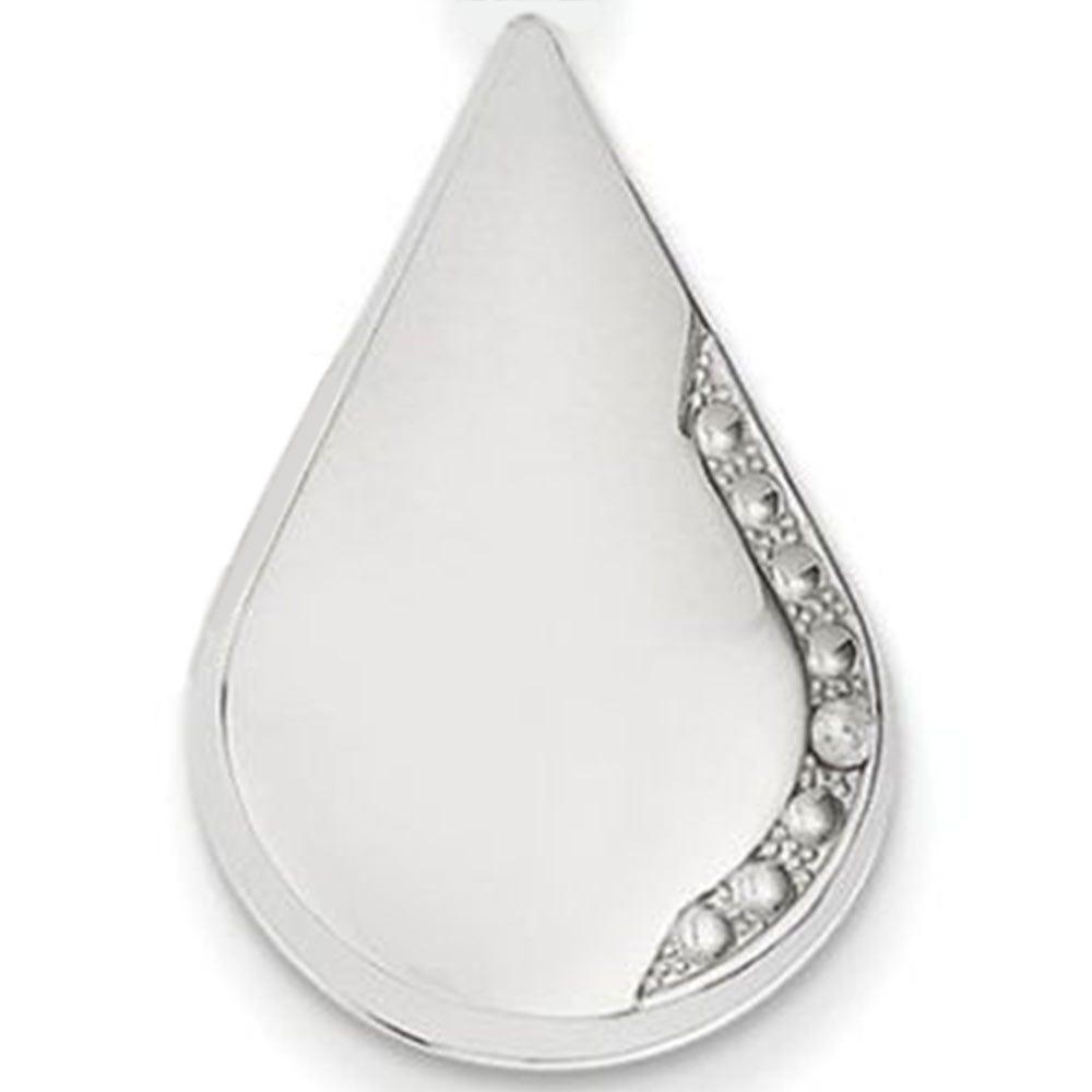 14k White Gold Teardrop Photo Locket with Diamond