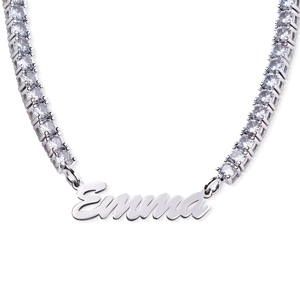 Personalized & Exclusive CZ Nameplate Necklace