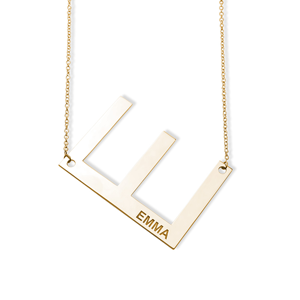 Big Initial Name Necklace with Chain Included