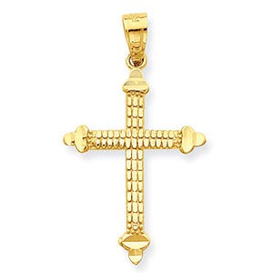 10k Budded Cross Pendant