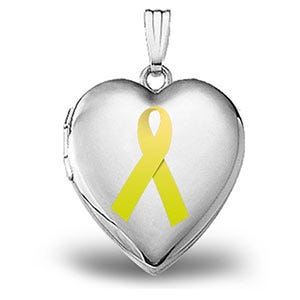Sterling Silver "Childhood Cancer Awareness" Heart Locket