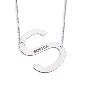 Big Initial Name Necklace with Chain Included