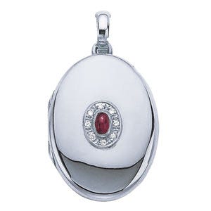 Victor Mayer 18K Gold Diamond Locket With Ruby