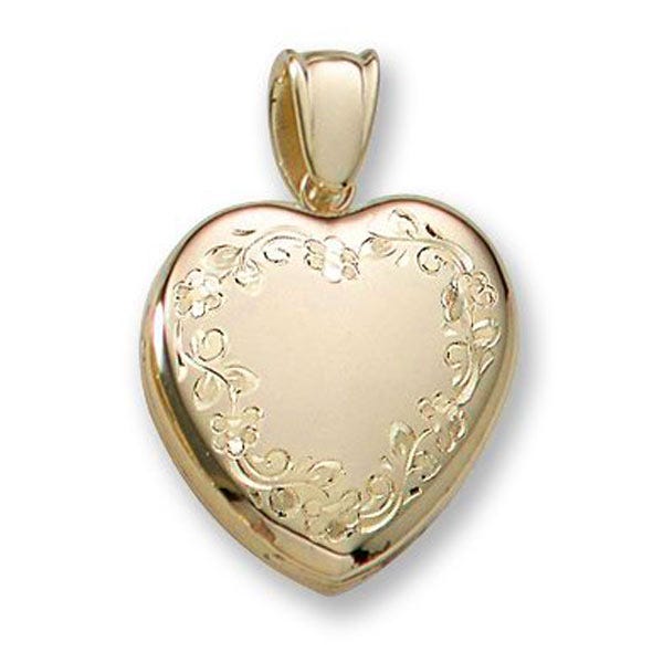 Solid 14k Yellow Gold Premium Weight Heart Photo Locket