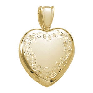 Solid 14k Yellow Gold Premium Weight Heart Photo Locket