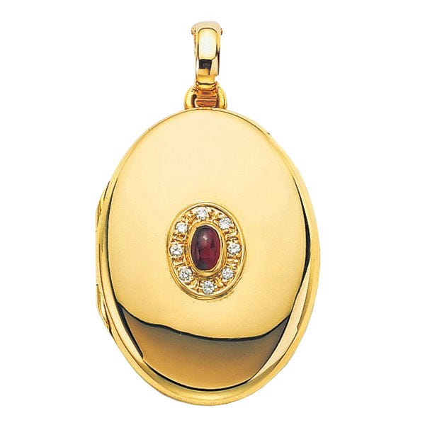 Victor Mayer 18K Gold Diamond Locket With Ruby