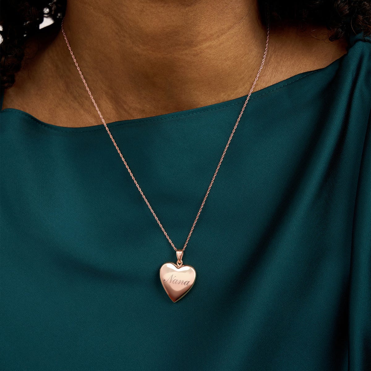 Rose Gold Nana Heart Photo Locket