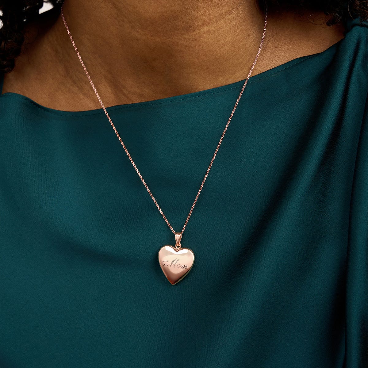 Rose Gold Plated Mom Heart Photo Locket