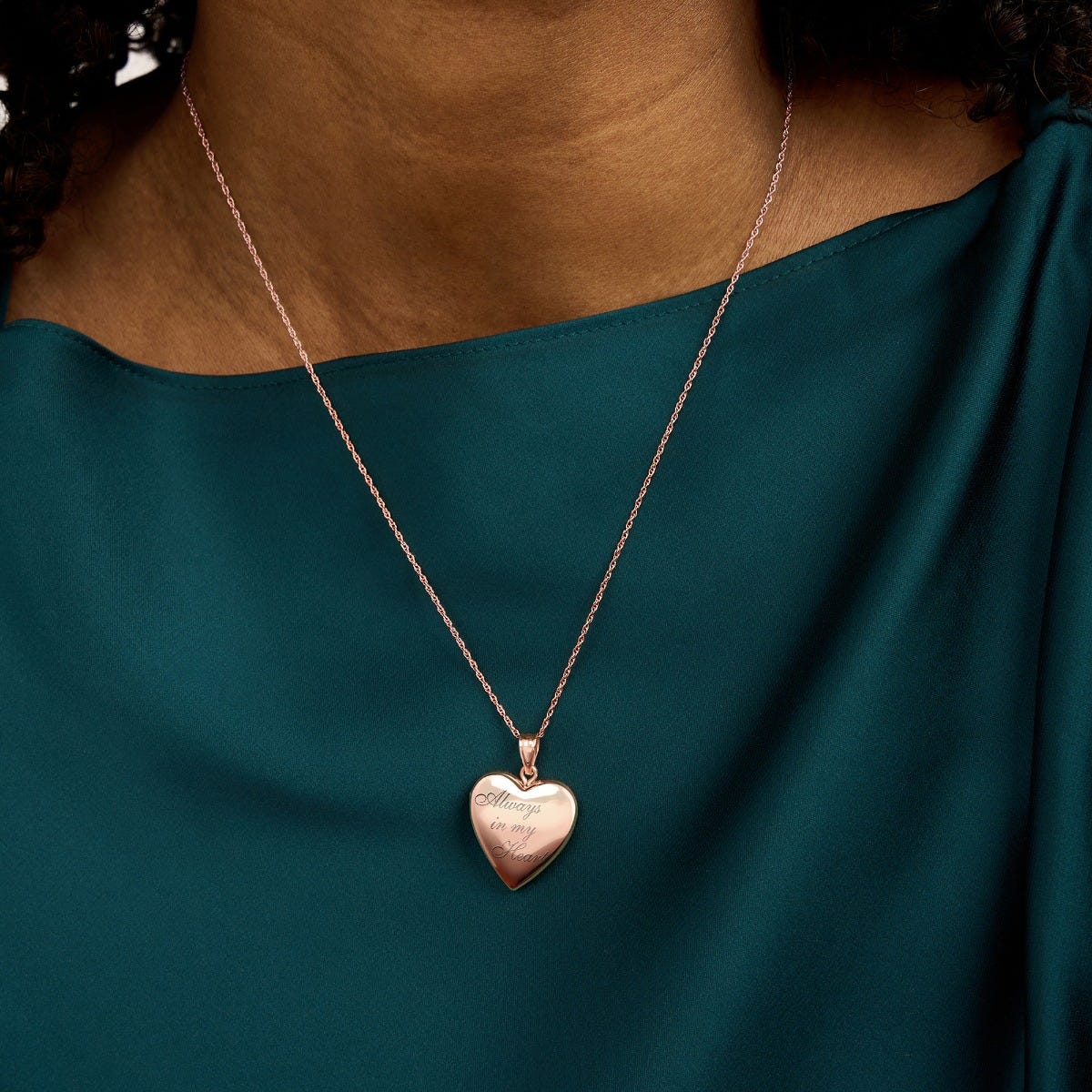 Rose Gold Plated Always In My Heart Heart Photo Locket