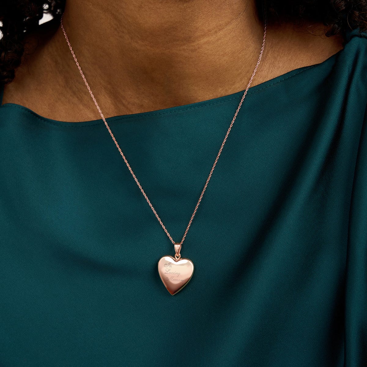 Rose Gold Plated "In Loving Memory" Heart Photo Locket